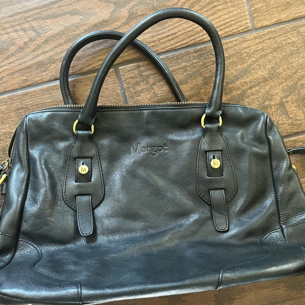 Woman's black leather purse